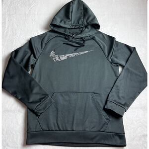 Nike Dri Fit Men’s Size Medium Green Center Swoosh Hooded Sweatshirt